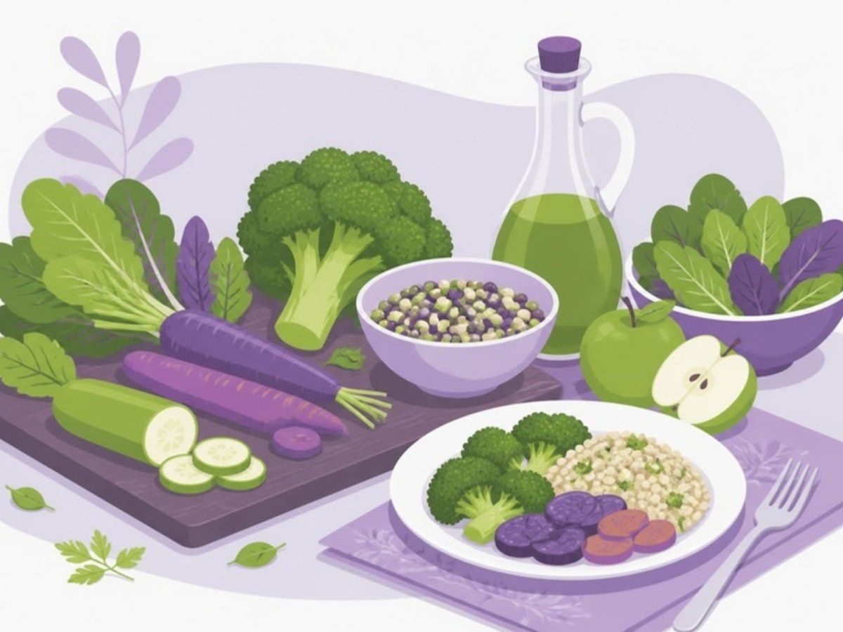Ilustración de nuestra forma de trabajar con comida sana