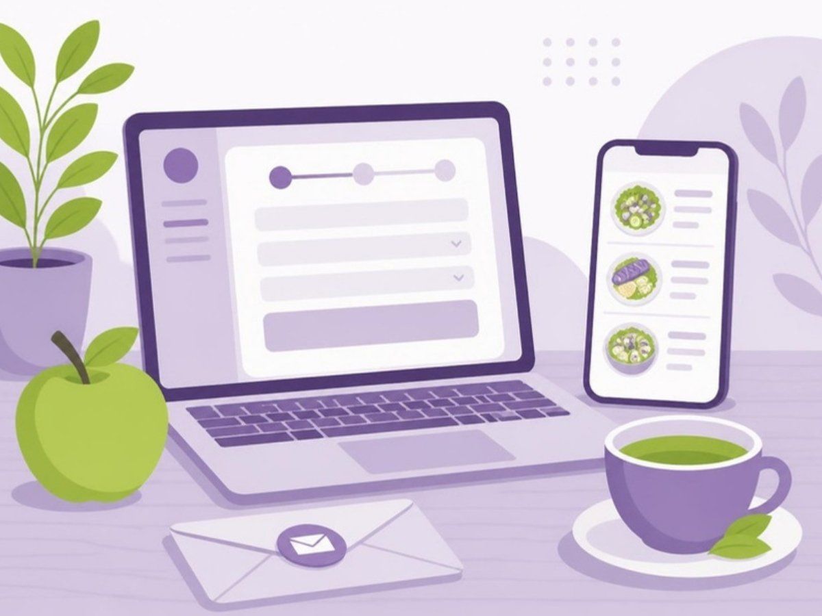 Ilustración de la consulta de nutrición online